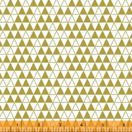 D40746M2 Bold & Gold -  Gold Triangles on White (per Metre)