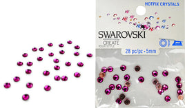 RK5039 Swarovski Hot Fix Crystals - SS20 - Fuchsia (5mm)