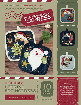 EXPRESS -  PROJECT 92 - Holiday Peeking Pot Holders (P)