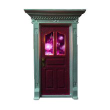 Dark Pink Fairy Door w/Window/Pict