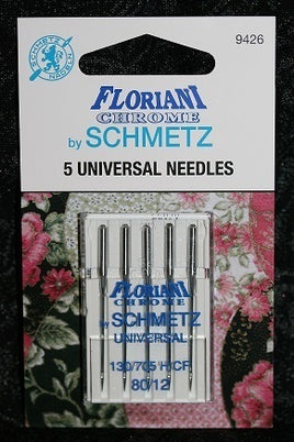 9426 - Universal Needle Size 80/12 - PK5 - Floriani Chrome