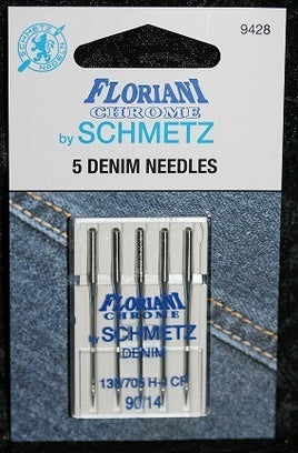 9428 - Denim Needle Size 90/14 Needle - PK5 - Floriani Chrome