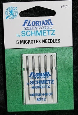 9432 - Microtex Size 80/12 Needle - PK5 - Floriani Chrome
