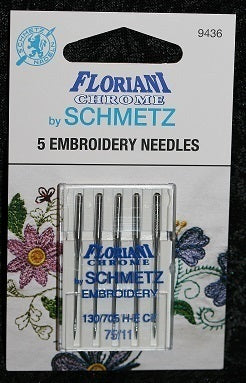 9436 - Embroidery Size 75/11 Needle - PK5 - Floriani Chrome