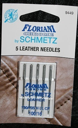 9449 - Leather  Size 100/16 Needle - PK5 - Floriani Chrome