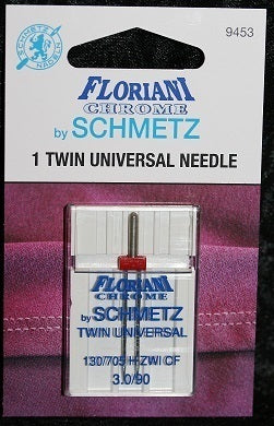 9453 - Twin Universal Needle  Size 3.0/90 - PK EACH - Floriani Chrome