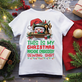 Christmas Machine Embroidery Sewing Santa | T-SHIRT