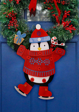 WINTER PENGUIN SEASONAL DOOR DANGLER