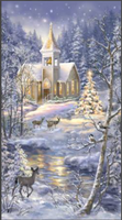 VT4747-161 CHRISTMAS CHURCH PANEL