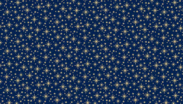 D1504B Christmas Metallic Navy (per metre)