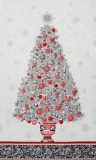 RK15884-277  Winter Grandeur - Red/Silver Tree - PANEL