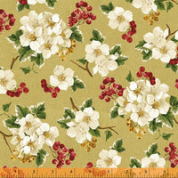 D40273M4 Christmas Tidings - Holly Berries on Gold