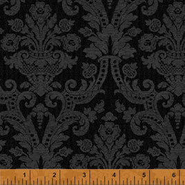 D40275-2 Christmas Tidings - Black  (per Metre)