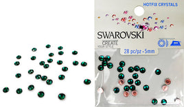 RK5038 Swarovski Hot Fix Crystals - SS20 - Emerald (5mm)