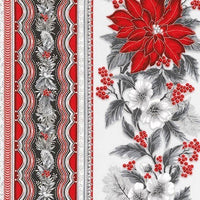 RK16564-186  Holiday Flourish - Red/Silver/Black (per Metre)