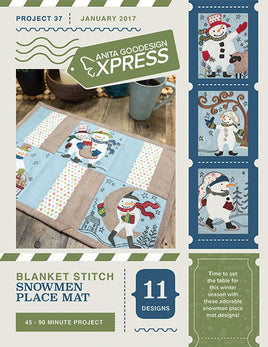 EXPRESS - PROJECT 37 - Blanket Stitch Snowmen Placemat