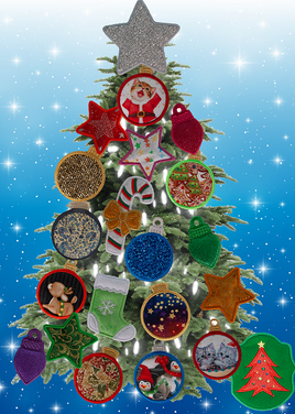 Magnetic Christmas Tree (Medium) Decorated - Silver &  Gold