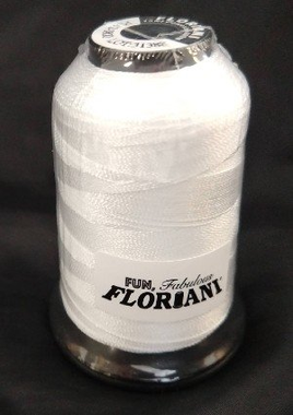 FL12-0800 White - Floriani 12wt Polyester Thread