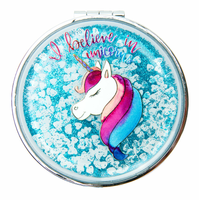 Compact Mirror- Blue Unicorn Believer