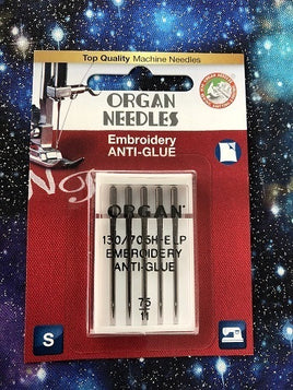 Organ Embroidery Anti-Glue Needles - 11/75 Pk/5