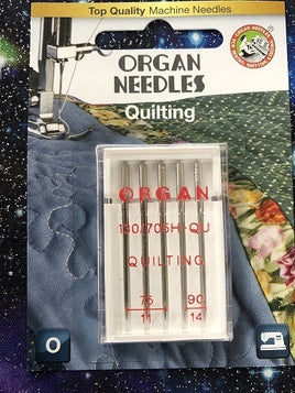 Organ Quilting Needles - 3x Size 11/75; 2 x 14/90 Pk/5