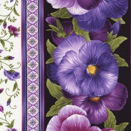 TT4463 Viola 11" Border Stripe - Black (per mtr)