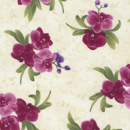 TT5649BM Orchids Spaced Bouquet Cream/Magenta (per metre)