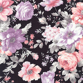 RK17099-184  Woodside Blossom / Black (per Metre)