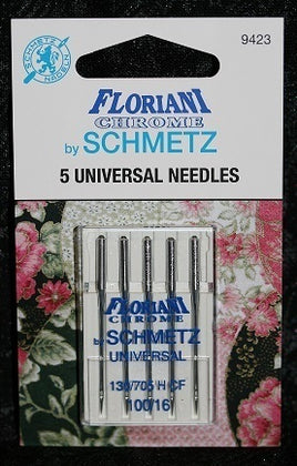 9423 - Universal Needle Size 100/16 - PK5 - Floriani Chrome