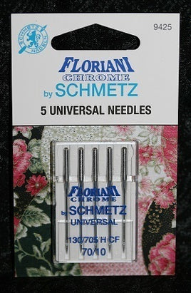 9425 - Universal Needle Size 70/10 - PK5 - Floriani Chrome