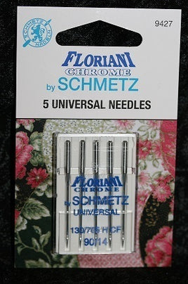 9427 - Universal Needle Size 90/14 - PK5 - Floriani Chrome