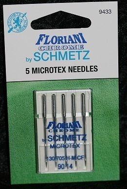 9433 - Microtex Size 90/14 Needle - PK5 - Floriani Chrome