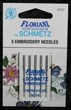 9437 - Embroidery Size 90/14 Needle - PK5 - Floriani Chrome