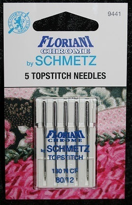 9441 - Topstitch Size 80/12 Needle - PK5 - Floriani Chrome