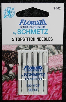 9442 - Topstitch Size 90/14 Needle - PK5 - Floriani Chrome