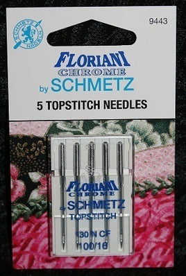 9443 - Topstitch Size 100/16 Needle - PK5 - Floriani Chrome