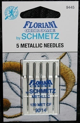 9445 - Metallic Size 90/14 Needle - PK5 - Floriani Chrome
