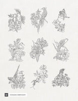 Mini - Regal Blackwork Birds