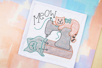 SHADOW WORK SEWIING MACHINE CAT
