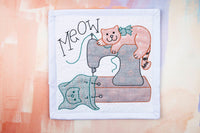 SHADOW WORK SEWIING MACHINE CAT