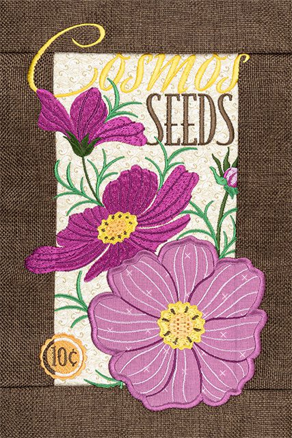 Vintage Seed Packet Embroidery