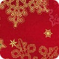 RK16561-91 CRIMSON  Holiday Flourish - Red/Green/Gold (per Metre)