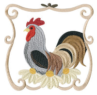 Mini - Country Roosters - Embroidered Additions