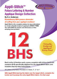 Appli-Stitch: Futura Lettering & Number Applique Design Collection