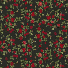 TT5047A Tiny Roses - Glamour Black (per metre)