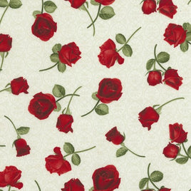 TT5048B Tossed Rose Buds - Glamour Cream (per metre)