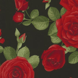 TT5053A Spaced Roses - Glamour Black (per metre)