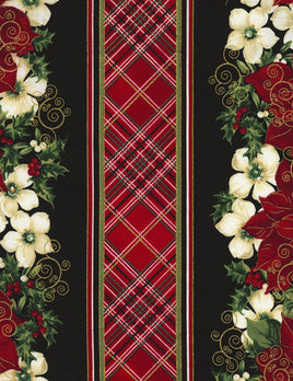 TT4992A Christmas Morning Holiday Black (Border) (per metre)