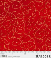 PB303R - Sparkle Suede Red / Gold