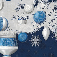 RK16580-80 EVENING Winter Grandeur - Blue/White/Silver (PANEL)